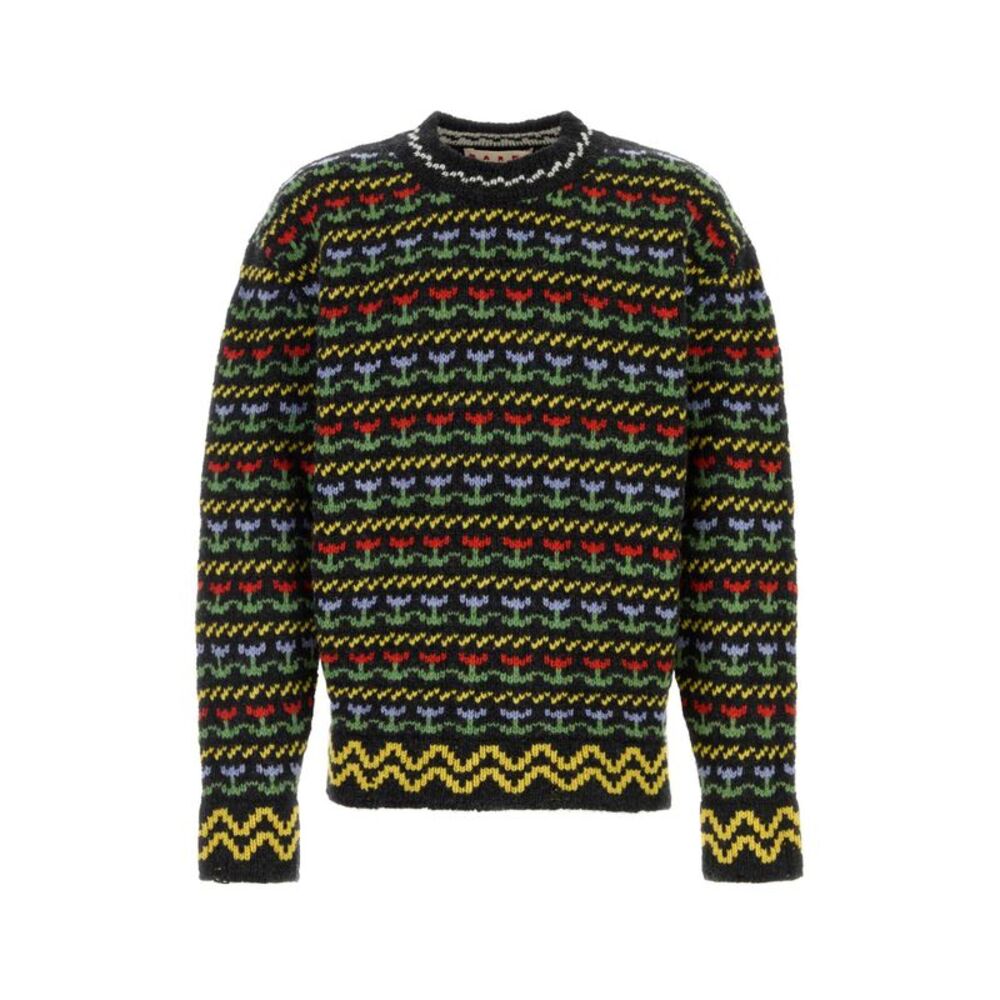 Marni Men Embroidered Wools Sweater